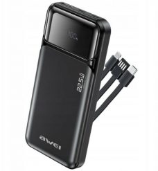 Powerbank Awei Powerbank Awei PA-91 10000mAh 22,5W PD 2xUSB-C + kabel czarny. Czarne powerbanki Awei. Za 55.33 zł.
