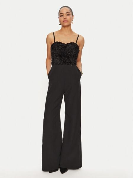 Rinascimento Kombinezon CFC0121146003 Czarny Slim Fit. Czarne sukienki damskie Rinascimento, xl, bez wzorów, z syntetyku, bez kołnierzyka, bez ramiączek. Za 409.99 zł.