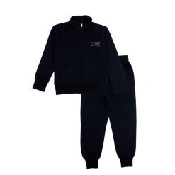 Bluza z pełny zamek błyskawiczny na co dzień. Czarne bluzy damskie LEONE 1947 APPAREL, bez wzorów, z bawełny, sportowe, bez ramiączek, bez kaptura. W wyprzedaży za 164.19 zł.