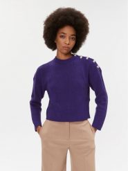 Morgan Sweter 232-MARIN Fioletowy Regular Fit. Fioletowe swetry nierozpinane damskie Morgan, xl, bez wzorów, z syntetyku, bez kołnierzyka, bez ramiączek. Za 239.99 zł.