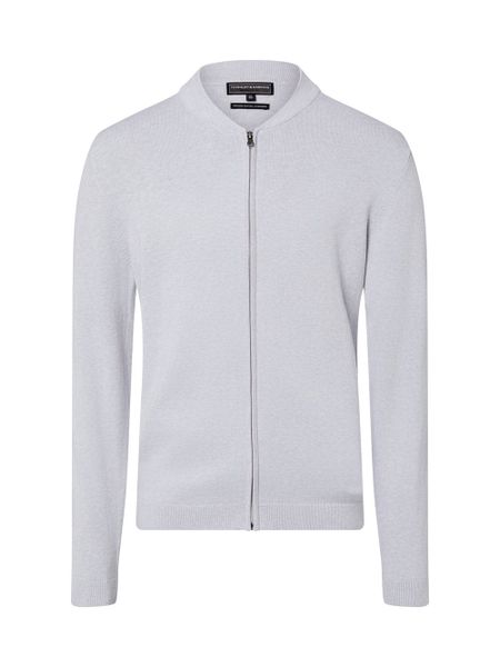 Finshley & Harding Męski kardigan z zawartością kaszmiru Mężczyźni Bawełna szary marmurkowy, S. Szare swetry męskie Finshley & Harding, m, bez wzorów, z bawełny, eleganckie, bez kołnierzyka, bez ramiączek. Za 349.95 zł.