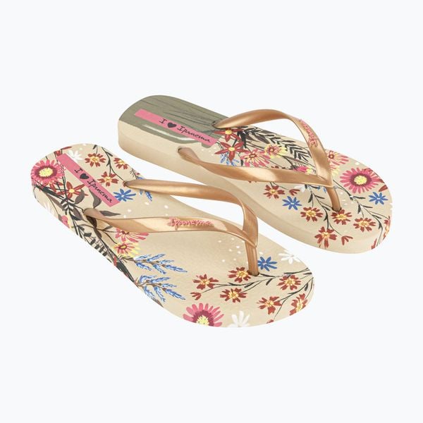 Klapki damskie Ipanema Verao Tropical. Brązowe klapki damskie Ipanema, bez wzorów, sportowe, bez obcasa, bez zapięcia. Za 69.99 zł.