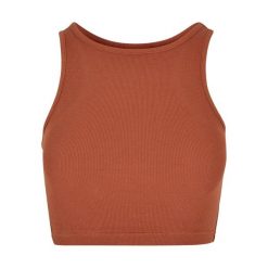 Top W Prążki Dla Pań I Panów. Brązowe topy damskie Urban Classics, s, bez wzorów, sportowe, bez kołnierzyka, bez ramiączek. Za 46.99 zł.