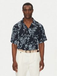 Tommy Hilfiger Koszula Bowling Shirt Print UM0UM03227 Granatowy Regular Fit. Niebieskie koszule męskie Tommy Hilfiger, m, bez wzorów, z syntetyku, bez kołnierzyka, bez ramiączek. Za 199.99 zł.