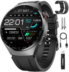 Smartwatch Lazird Smartwatch Lazird EKG AMOLED CIŚNIENOMIERZ BMI GLUKOZA 440MAH PPG czarny. Czarne zegarki smartwatch Lazird, bez wzorów. Za 327.17 zł.