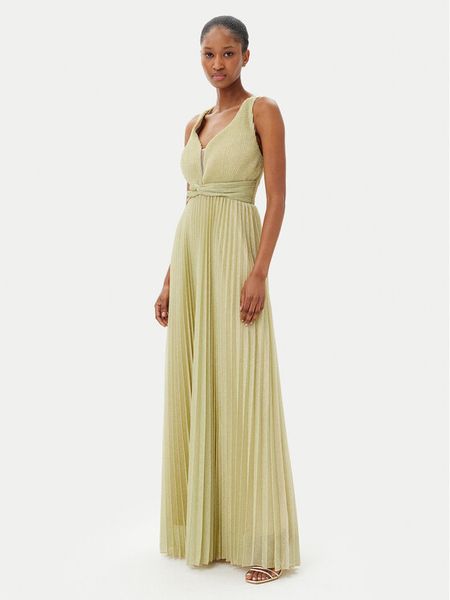 Artigli Sukienka wieczorowa ACAB002188 Złoty Regular Fit. Żółte sukienki damskie Artigli, bez wzorów, z syntetyku, wizytowe, bez kołnierzyka, bez ramiączek. Za 489.99 zł.