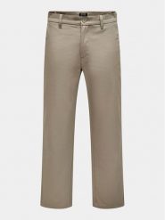Only & Sons Spodnie materiałowe Edge-Ed 22024468 Beżowy Loose Fit. Brązowe spodnie materiałowe męskie Only & Sons, bez wzorów, z materiału. Za 119.99 zł.