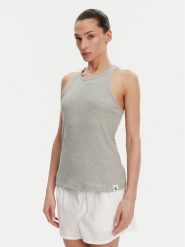 Calvin Klein Underwear Top LV00QS7492 Szary Slim Fit. Szare topy damskie Calvin Klein Underwear, l, bez wzorów, z bawełny, bez kołnierzyka, bez ramiączek. Za 129.99 zł.
