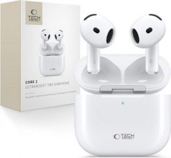 TECH-PROTECT ULTRABOOST TWS EARPHONE CORE 2 WHITE. Białe słuchawki bezprzewodowe TECH-PROTECT. Za 64.99 zł.