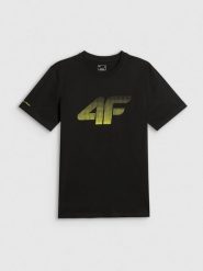 4F T-shirt regular z nadrukiem męski - czarny XL. Czarne t-shirty męskie 4F, m, bez wzorów, z bawełny, bez kołnierzyka, bez ramiączek. Za 69.99 zł.