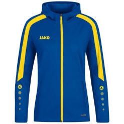 Damska bluza dresowa z kapturem Jako Power. Niebieskie bluzy damskie Jako, bez wzorów, z dresówki, bez ramiączek, z kapturem. Za 276.45 zł.