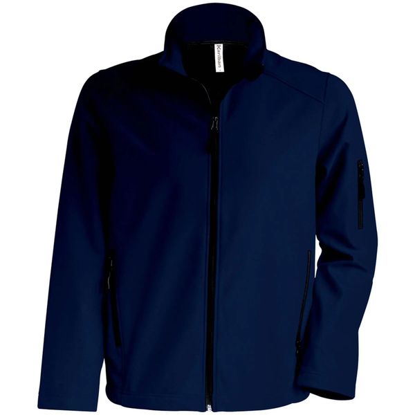 Kurtka Kariban Softshell. Niebieskie kurtki męskie KARIBAN, m, bez wzorów, z elastanu, bez kaptura. Za 211.00 zł.