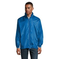 Kurtka Wiatrówka Unisex Dla Dorosłych. Niebieskie kurtki sportowe damskie SOL'S, s, bez wzorów, bez ramiączek, bez kaptura, trekkingowe. Za 81.99 zł.