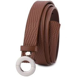 Pasek skórzany BELTIMORE r.110-125 cm O19 brązowy. Brązowe paski damskie bez wzorów. Za 54.99 zł.