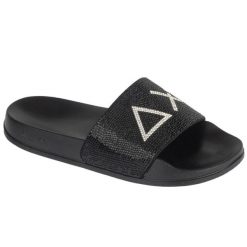 Klapki na basen damskie, Slippers Strass Logo. Czarne klapki damskie SUN68, bez wzorów, sportowe, bez obcasa, bez zapięcia. Za 169.90 zł.