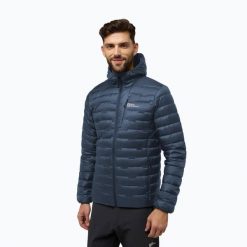Kurtka puchowa męska Jack Wolfskin Passamani Down Hoody. Niebieskie kurtki męskie Jack Wolfskin, m, bez wzorów, z puchu, sportowe, bez kaptura. Za 949.99 zł.