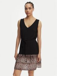 Liu Jo Beachwear Sukienka codzienna VA6127 JS360 Czarny Regular Fit. Czarne sukienki damskie Liu Jo Beachwear, na co dzień, xs, bez wzorów, z wiskozy, bez kołnierzyka, bez ramiączek, proste. Za 389.99 zł.