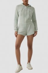 GUESS Zielona damska bluza z cyrkoniami Primula, Rozmiar XS. Zielone bluzy damskie Guess, s, z aplikacjami, bez ramiączek, z kapturem. Za 499.99 zł.