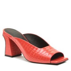 Klapki Furla. Czerwone klapki damskie Furla, bez wzorów, bez obcasa, bez zapięcia. Za 1,649.00 zł.