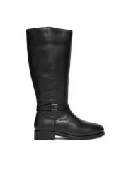 Tommy Hilfiger Kozaki FW0FW08873 Czarny. Czarne kozaki damskie Tommy Hilfiger, bez wzorów, ze skóry, bez obcasa, na płaskiej podeszwie, bez zapięcia. Za 999.99 zł.