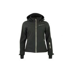 Kurtka damska Peak Mountain Softshell Amaleoff. Czarne kurtki sportowe damskie Peak Mountain, bez wzorów, z softshellu, bez ramiączek, trekkingowe. W wyprzedaży za 372.50 zł.