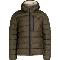 Kurtka AERONAUTICA MILITARE. Zielone kurtki męskie Aeronautica Militare, m, bez wzorów, z puchu, militarne, z kapturem. W wyprzedaży za 790.00 zł.