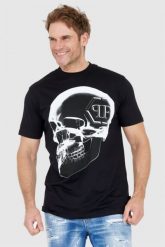 PHILIPP PLEIN Czarny t-shirt męski x-ray skull, Rozmiar XXL. Czarne t-shirty męskie Philipp Plein, l, bez wzorów, bez kołnierzyka, bez ramiączek. W wyprzedaży za 840.99 zł.