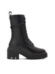 Gino Rossi Botki RST-CIRCLE-01B Czarny. Czarne botki damskie Gino Rossi, bez wzorów, ze skóry, bez obcasa, na słupku, bez zapięcia. Za 379.99 zł.