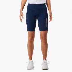 Krótkie legginsy treningowe damskie Swedemount Core Pocket Tights szybkoschnące. Niebieskie legginsy damskie SWEDEMOUNT, bez wzorów, z tkaniny. W wyprzedaży za 95.00 zł.