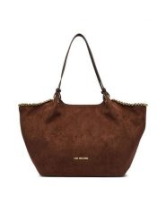 LOVE MOSCHINO Torebka JC4220PP0PKF131A Brązowy. Brązowe shopperki damskie Love Moschino, bez wzorów, z materiału, bez dodatków. Za 1,029.00 zł.