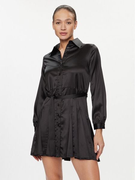 Liu Jo Sukienka koszulowa MF3401 T3450 Czarny Regular Fit. Czarne sukienki damskie Liu Jo, bez wzorów, z syntetyku, bez kołnierzyka, bez ramiączek, koszulowe. Za 559.99 zł.