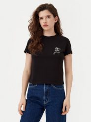 Calvin Klein Jeans T-Shirt Script Institutional J20J224984 Czarny Slim Fit. Czarne t-shirty damskie Calvin Klein Jeans, xs, bez wzorów, z bawełny, bez kołnierzyka, bez ramiączek. Za 109.99 zł.