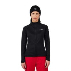 Kurtka narciarska damska z pełnym zamkiem Rossignol Blackside MIX. Czarne kurtki sportowe damskie Rossignol, na zimę, bez wzorów, bez ramiączek, bez kaptura, narciarskie. Za 594.00 zł.