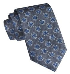 Elegancki Męski Krawat - Chattier - Grafitowy w Grochy. Szare krawaty i muchy Chattier, bez wzorów, z tkaniny, eleganckie. Za 49.00 zł.