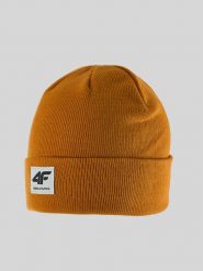 4F Czapka beanie męska - żółta Uniwersalny. Żółte czapki męskie 4F, na zimę, bez wzorów, z dzianiny. Za 49.99 zł.