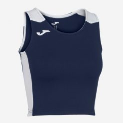 Damski crop top Joma Record II. Białe topy damskie Joma, bez wzorów, sportowe, bez kołnierzyka, bez ramiączek. Za 136.80 zł.