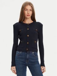 Guess Kardigan W5YR09 Z0130 Granatowy Regular Fit. Niebieskie kardigany damskie Guess, l, z aplikacjami, z syntetyku, bez kołnierzyka. Za 349.99 zł.