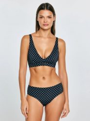 Góra od kostiumu kąpielowego w kropki czarna Morra 907. Czarne bikini BIG STAR, bez wzorów. Za 99.99 zł.