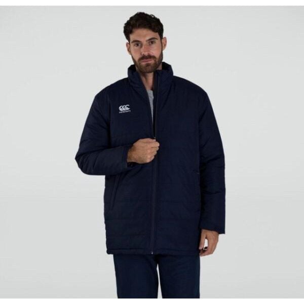 Kurtka puchowa Canterbury. Niebieskie kurtki męskie CANTERBURY, s, bez wzorów, z puchu, sportowe, bez kaptura. Za 639.50 zł.