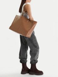 G-Star Raw Torebka EO-LDA8455 Beżowy. Brązowe shopperki damskie G-Star Raw, bez wzorów, z materiału, bez dodatków. Za 299.99 zł.