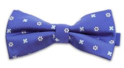 Niebieska Mucha w Kwiaty, Kwiatki - Motyw Florystyczny, Męska. Niebieskie krawaty i muchy Vernon, bez wzorów, eleganckie. Za 29.00 zł.