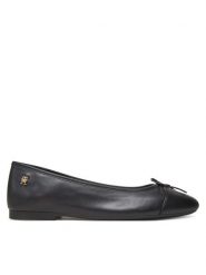 Tommy Hilfiger Baleriny Toe Cap Leather Ballerina FW0FW08759 Czarny. Czarne balerinki damskie Tommy Hilfiger, bez wzorów, ze skóry, bez obcasa, bez zapięcia. Za 299.99 zł.