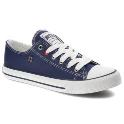 Granatowe Trampki Big Star Damskie Modne Obuwie. Niebieskie trampki i tenisówki damskie BIG STAR, z aplikacjami, bez zapięcia. Za 89.99 zł.