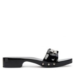 Klapki Scholl. Czarne klapki damskie Scholl, bez wzorów, bez obcasa, bez zapięcia. Za 759.99 zł.