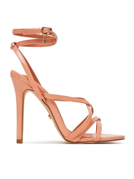 DeeZee Sandały RK0507-1 Pomarańczowy. Brązowe sandały damskie DeeZee, bez wzorów, ze skóry, bez obcasa, na szpilce, bez zapięcia. Za 139.99 zł.