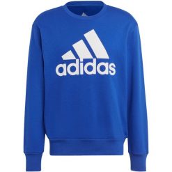 Bluza męska adidas Essentials French Terry Big Logo. Niebieskie bluzy męskie Adidas, m, bez wzorów, sportowe, bez ramiączek, bez kaptura. Za 189.00 zł.