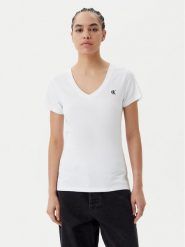 Calvin Klein Jeans T-Shirt J20J213716 Biały Regular Fit. Białe t-shirty damskie Calvin Klein Jeans, m, bez wzorów, z bawełny, bez kołnierzyka, bez ramiączek. W wyprzedaży za 109.99 zł.