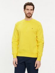 Tommy Hilfiger Bluza Flag Logo MW0MW32735 Żółty Regular Fit. Żółte bluzy męskie Tommy Hilfiger, m, bez wzorów, z bawełny, bez ramiączek, bez kaptura. Za 469.99 zł.
