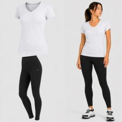 ZESTAW DAMSKI 4F T-SHIRT + LEGGINSY KOMPLET SPORTOWY NA CO DZIEŃ S SS26. Legginsy damskie 4F, s, bez wzorów, z bawełny, na fitness i siłownię. Za 119.98 zł.