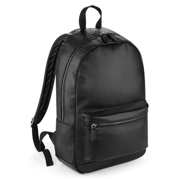 Modny plecak z ekoskóry Bag Base. Czarne plecaki męskie BAGBASE, bez wzorów, z materiału. Za 222.50 zł.